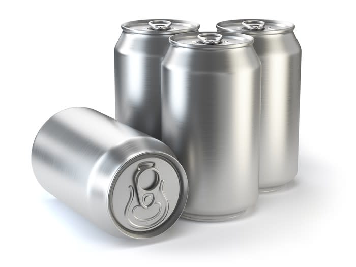 Aluminum beer cans.