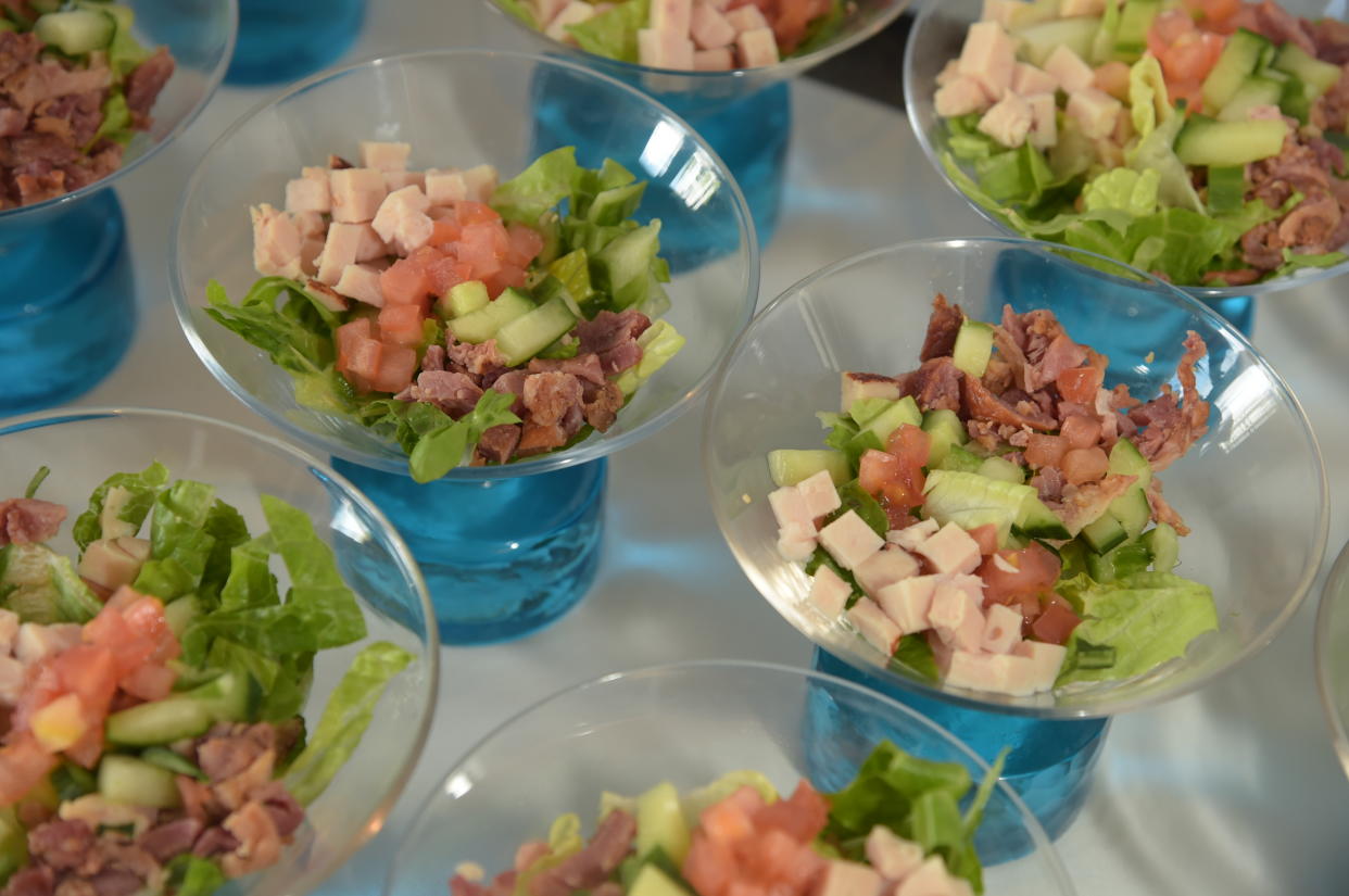 Among our reception eats was the famous Cobb salad served at the Hollywood Brown Derby restaurant inside Disney's Hollywood Studios. (Photo: Rick Diamond)