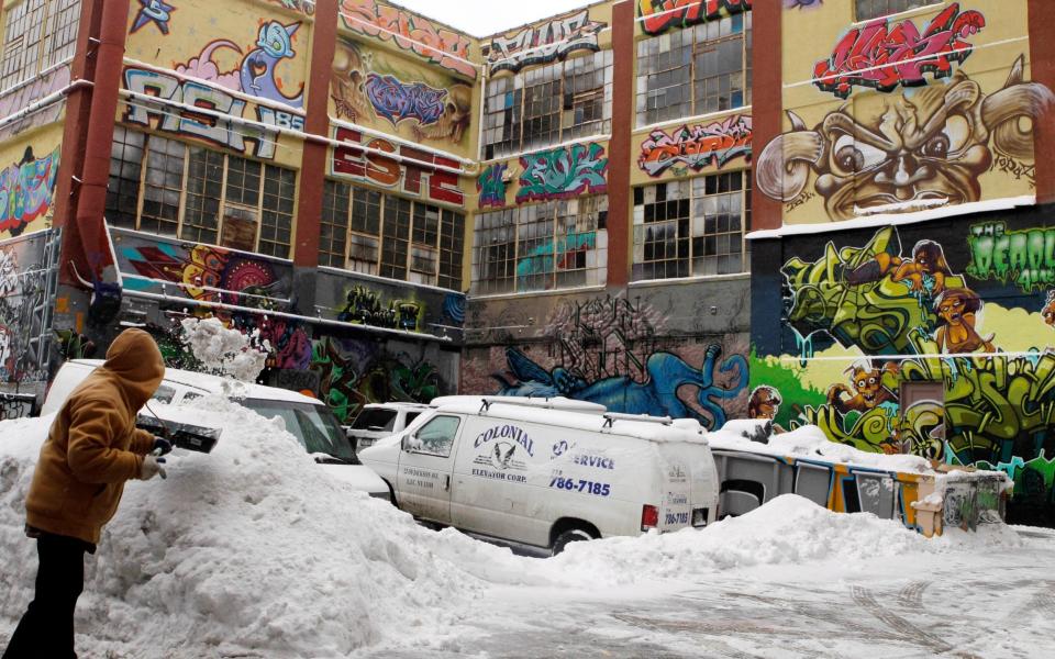 5Pointz, pictured during a snowy winter in 2011, drew thousands of tourists - Frank Franklin II/AP 