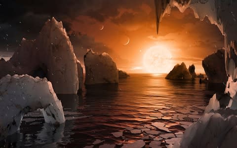 An impression of one of the Trappist exoplanets, whose discovery was announced in 2017 - Credit: NASA