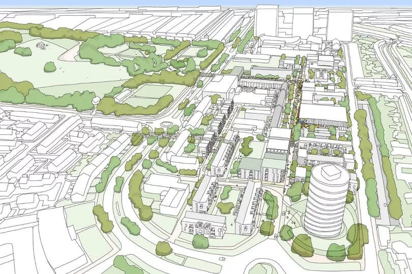 Aerial images of the Billingham town centre plans