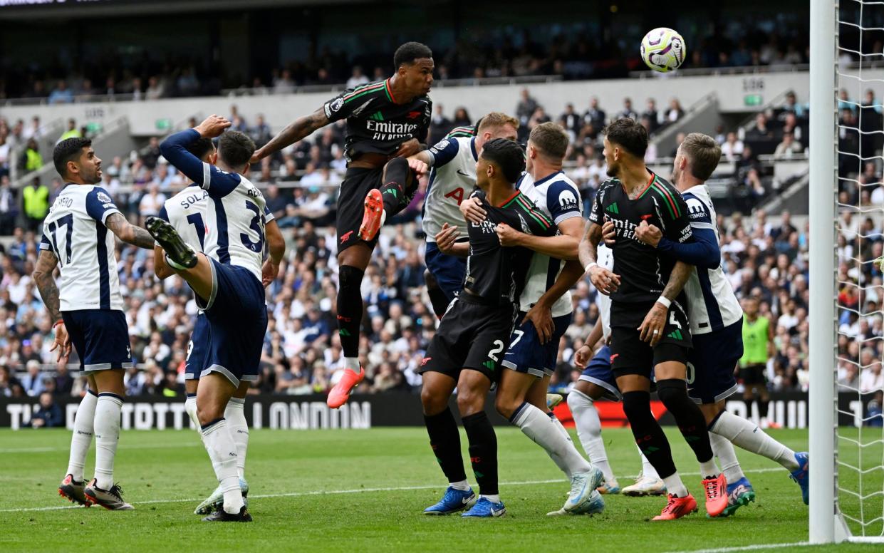 Gabriel heads Arsenal into the lead