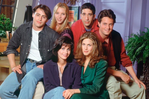 'Friends' group portrait, June 15, 1994.  - Credit: Reisig&Taylor/NBCU Photo Bank/NBCUniversal/Getty Images