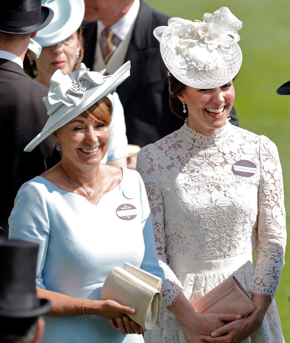 Carole Middleton and Kate Middleton photographed on June 20, 2017 in Ascot, England.