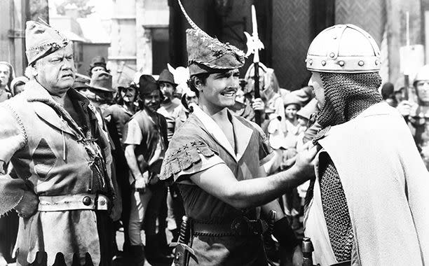 Courtesy Everett Collection Alan Hale Sr. (left) and John Derek (center) in 'Rogues of Sherwood Forest'