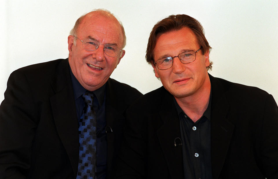 TV presenter Clive James (left) and Star Wars actor Liam Neeson after recording Carlton TV's Monday Night Clive in London.    * for broadcast on Monday 19 July 1999.