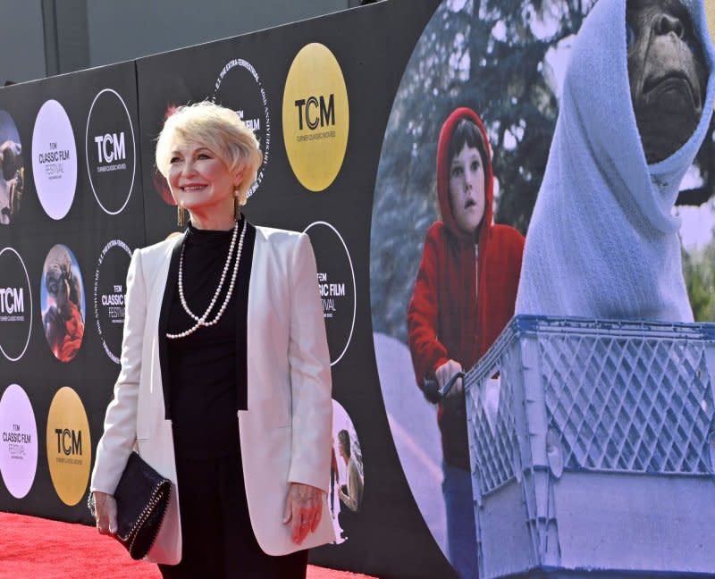 Dee Wallace attends the 40th anniversary screening of "E.T. the Extra-Terrestrial" during the TCM Classic Film Festival at the TCL Chinese Theater in the Hollywood section of Los Angeles on April 21, 2022. The actor turns 75 on December 14. File Photo by Jim Ruymen/UPI