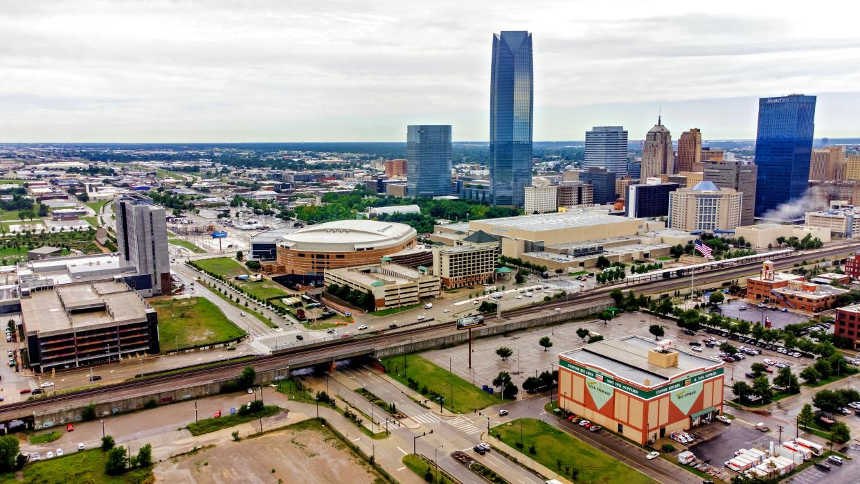 Downtown Oklahoma City skyline in Oklahoma City, Okla. on Tuesday, July 11, 2023. 