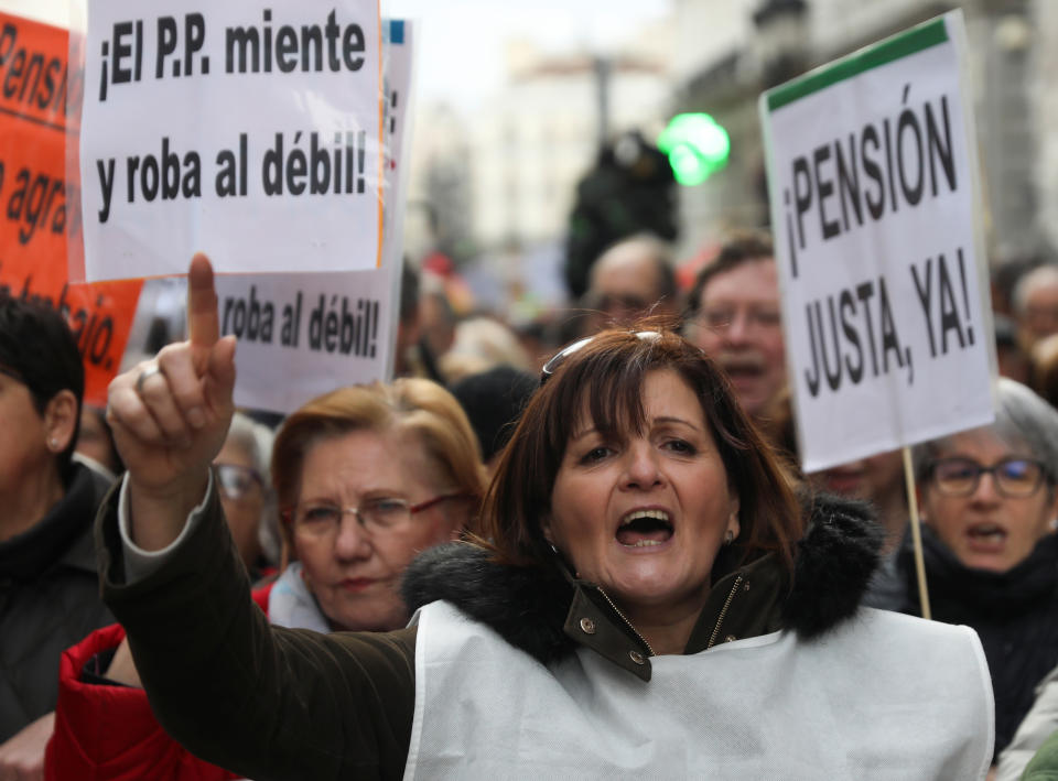 Una manifestación para reivindicar pensiones dignas en España. REUTERS/Sergio Perez