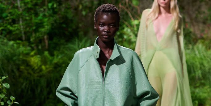 models walking the runway at gucci's 2025 cruise show at the tate modern in london