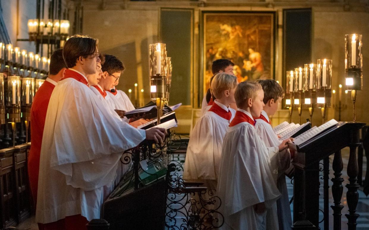 The choir of King's College Cambridge performs the traditional Christmas concert - Benjamin Sheen