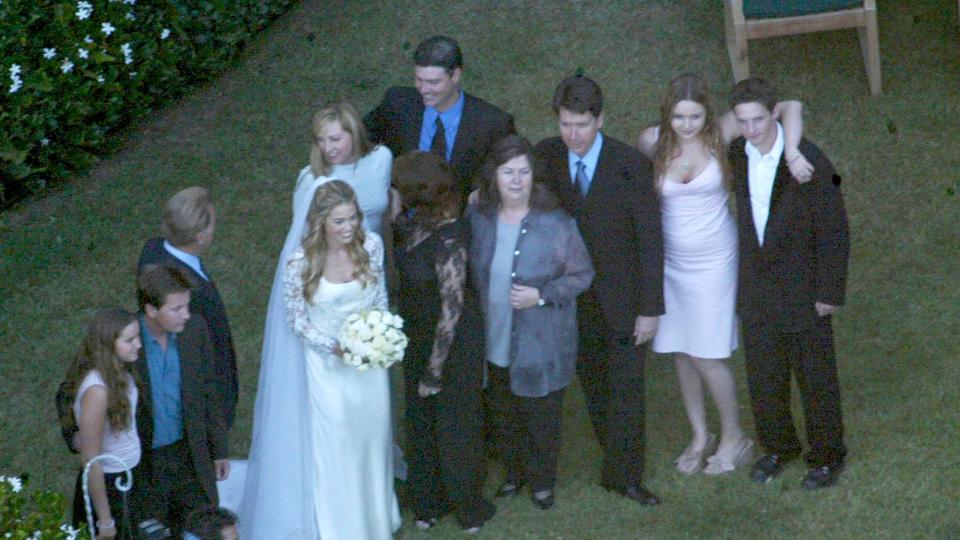 Denise Richards marries Charlie Sheen in a top secret ceremony at a house June 15 2002 in Brentwood, California