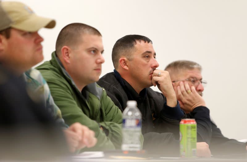 Members of the Berkeley County Sheriff's Office take part in a training session on human trafficking at the Berkeley County Emergency Services Training Center in Moncks Corner