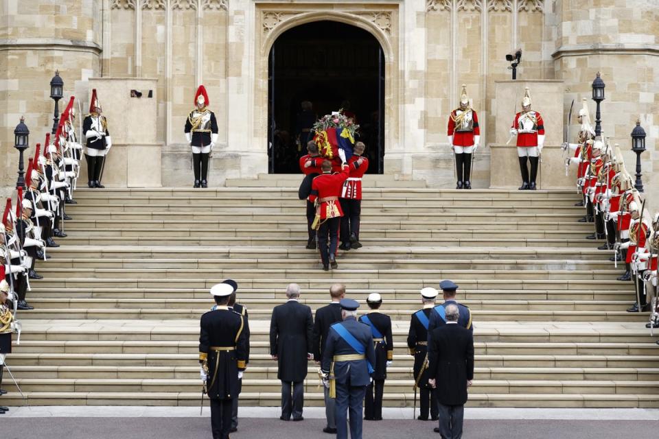 The bearer party has been praised for its professionalism during the funeral and committal service (Jeff J Mitchell/PA) (PA Wire)