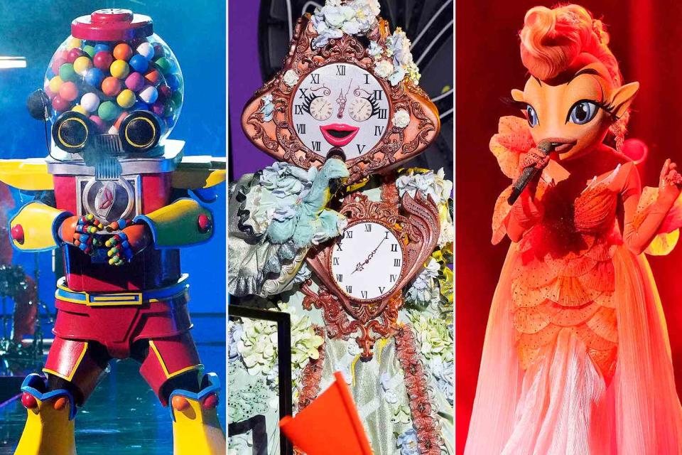 <p>Michael Becker / FOX</p> Gumball, Clock and Goldfish on The Masked Singer