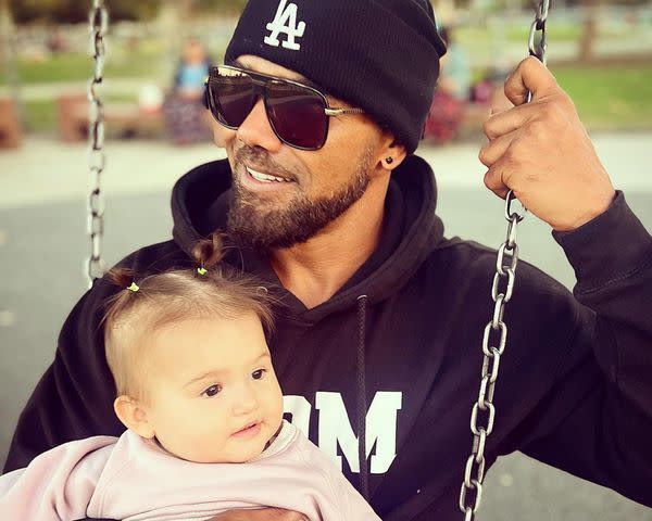 <p>Shemar Moore Instagram</p> Shemar Moore enjoys the swings with daughter Frankie