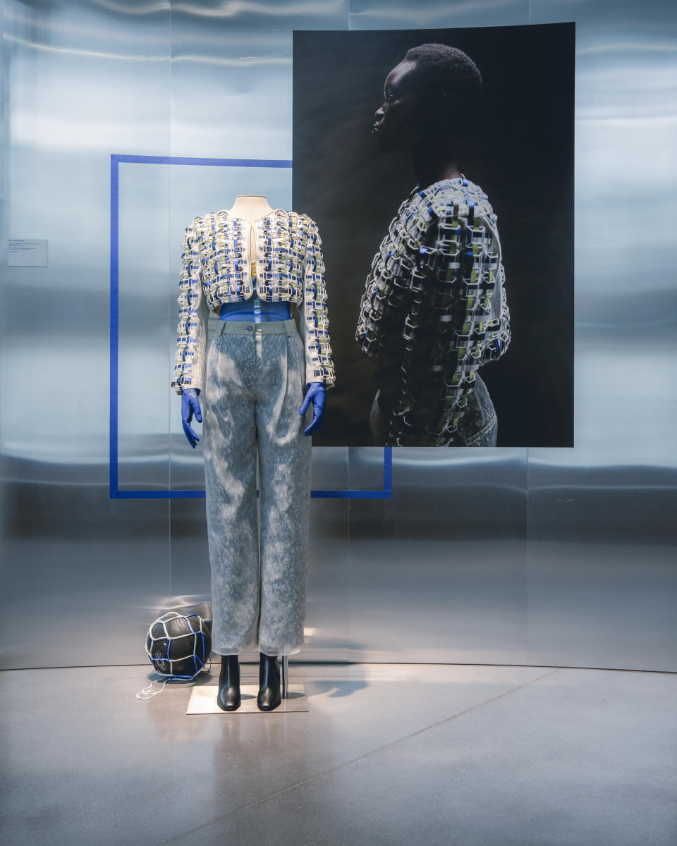 The "neo-tweed" look inside Stéphane Ashpool "Figure Libre" at Chanel's Galerie du 19M.