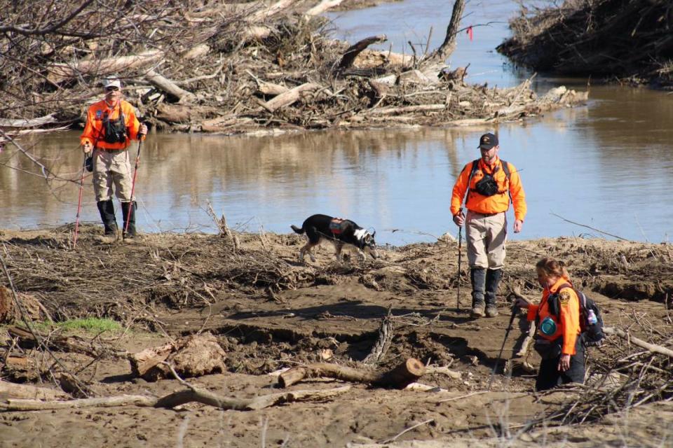 Crews search for missing 5-year-old Kyle Doan in the Salinas River north of San Miguel on Sunday, Jan. 22, 2023.