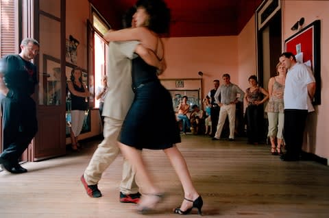 A tango dancing class in Montevideo, Uruguay - Credit: GEtty