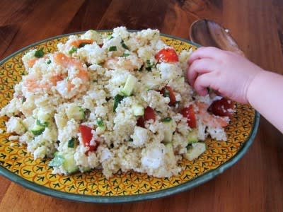 Simple Shrimp Couscous with Zucchini & Tomato