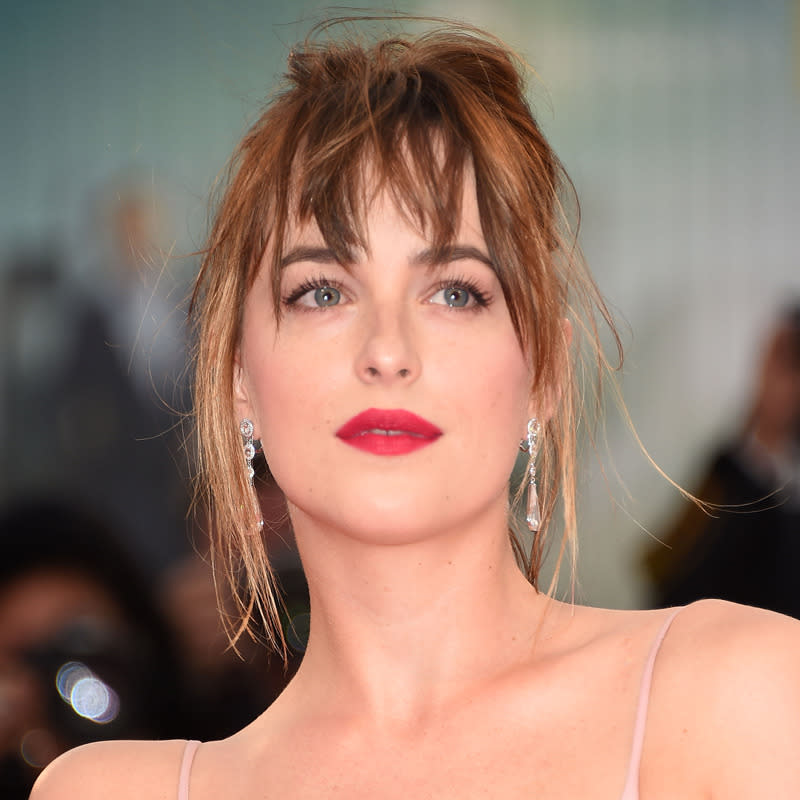 <p>For the premiere of “Black Mass,” Brown created a slightly messy French twist for Johnson’s red carpet festival debut. Her bangs have that just-went-to-a-spin-class-but-didn’t-try-that-hard-so-my-hair-still-looks-good vibe (in the best way possible). </p>