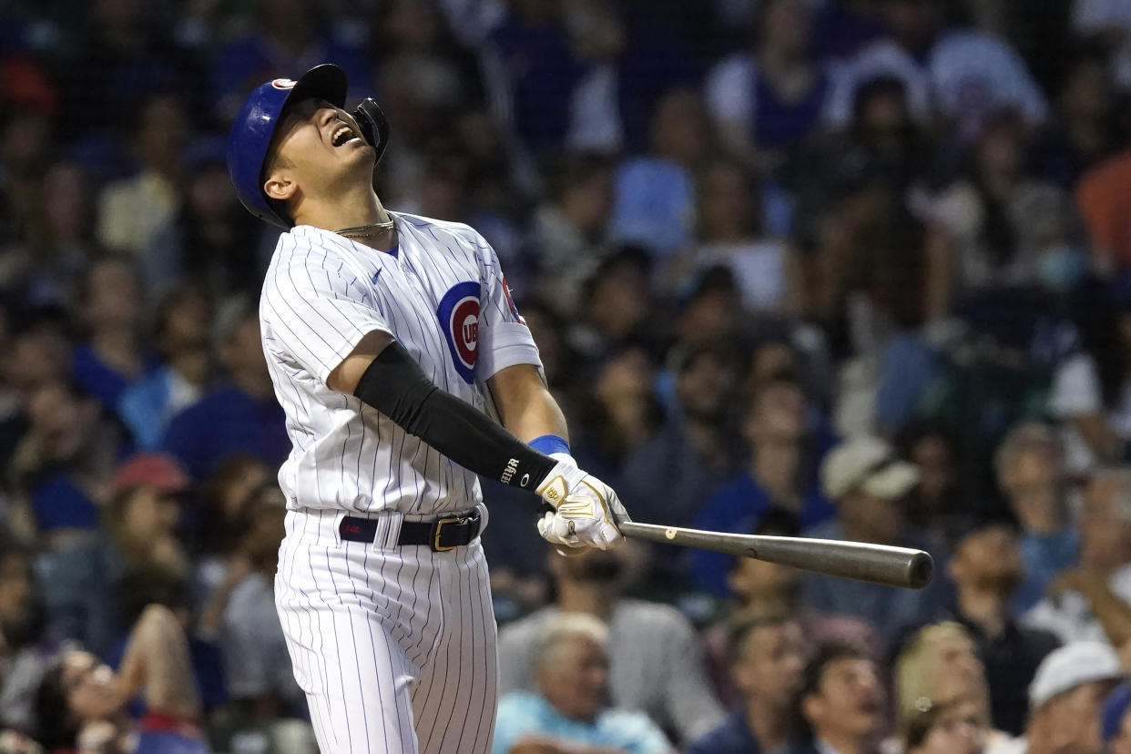 Chicago Cubs' Seiya Suzuki has cooled off dramatically after a hot start. Has his fantasy baseball value already peaked? (AP Photo/Charles Rex Arbogast)