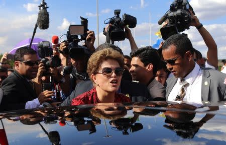 Brazil's former President Dilma Rousseff leaves the Alvorada Palace, the presidential residence, after a vote in Brazil's Senate stripped Rousseff of the presidency, in Brasilia, Brazil, September 6, 2016. REUTERS/Adriano Machado