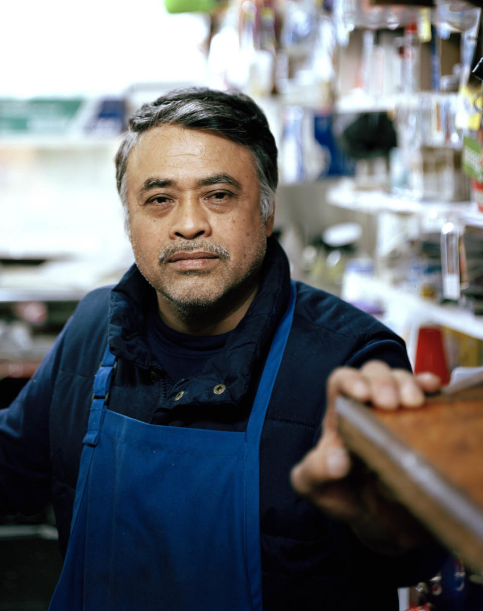 Mu&ntilde;oz Boullosa met Pedro Cruz when she walked past his bodega, Rosalindo Grocery Store, in Brooklyn. He became legal in 1986&nbsp;under President Ronald Reagan's immigration amnesty. Cruz told the photographer:&nbsp;<br /><br />"I came to New York City like everybody else, like every Mexican that is looking for a new future, a new life. I came here when I was 16, through the border. I started to work and years passed by. I have two kids, they are professionals now. My son is a policeman and my daughter is a social worker. <br /><br />Mexicans are not what Donald Trump says. We are workers. As long as it is work, we do whatever it takes."