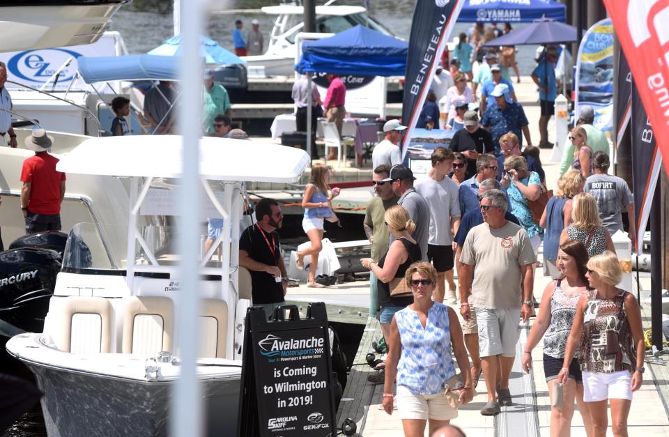 People at the third annual Wilmington Boat Show in 2018.