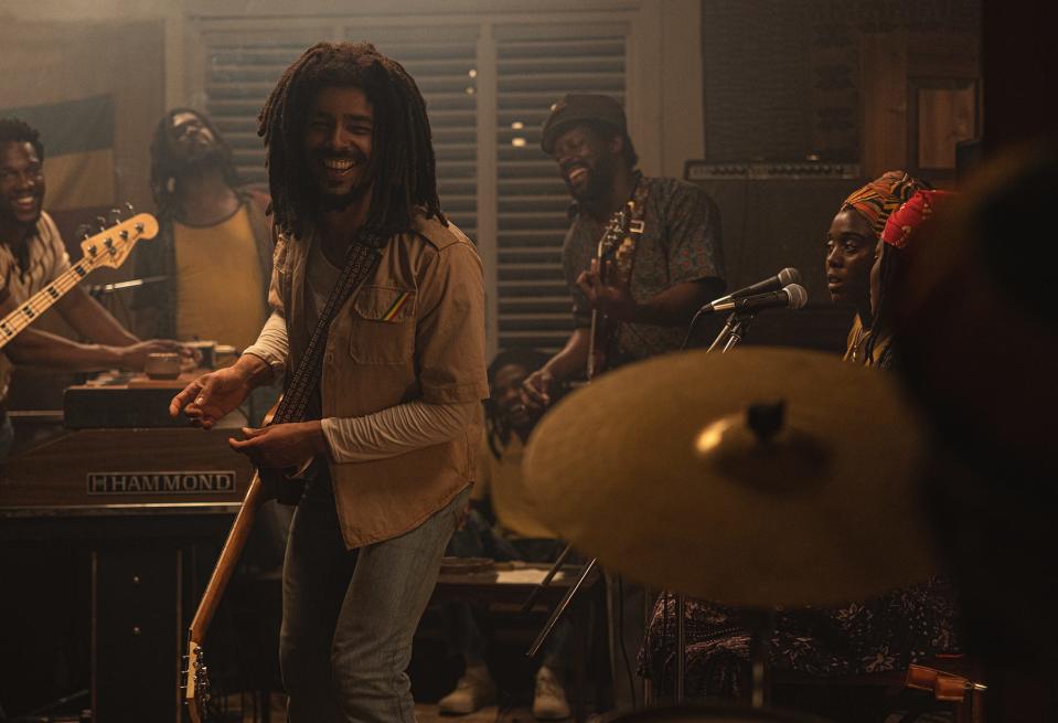 Kingsley Ben-Adir as Bob Marley in "Bob Marley: One Love."