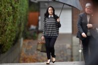 Huawei Technologies Chief Financial Officer Meng leaves her home to attend a court hearing in Vancouver