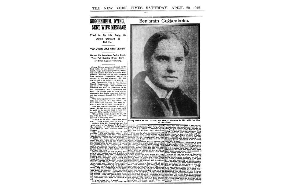 <p>The New York Times (newspaper article, 1912), Public domain, via Wikimedia Commons</p>