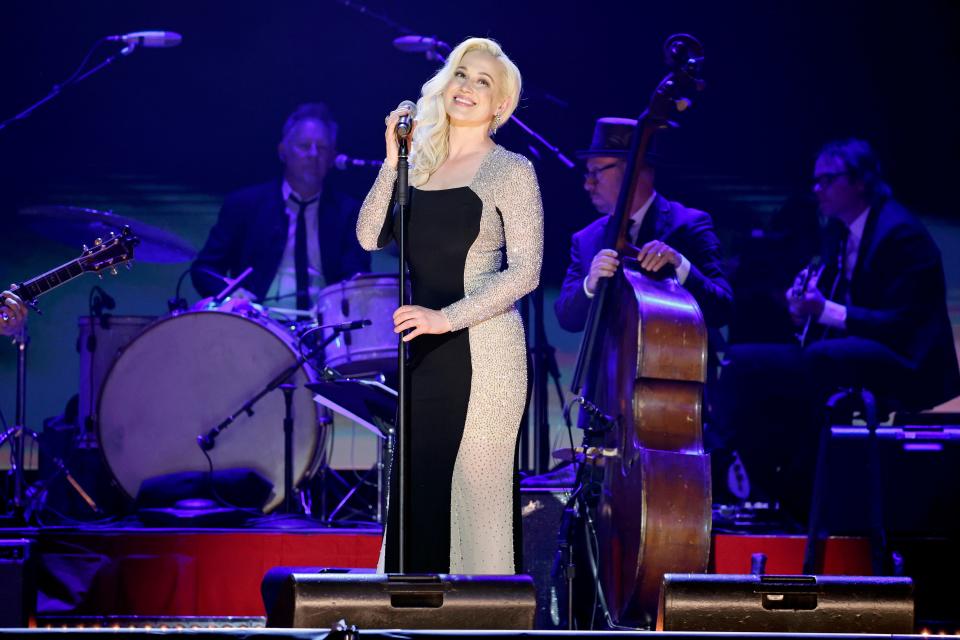 Kellie Pickler performs during Walkin' After Midnight: The Music Of Patsy Cline at Ryman Auditorium on April 22, 2024, in Nashville, Tennessee.