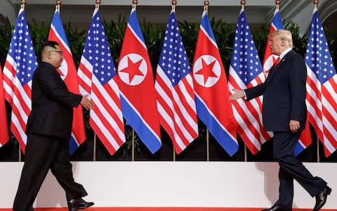Kim Jong-un and President Trump first met in June 2018 - Credit: Evan Vucci/AP