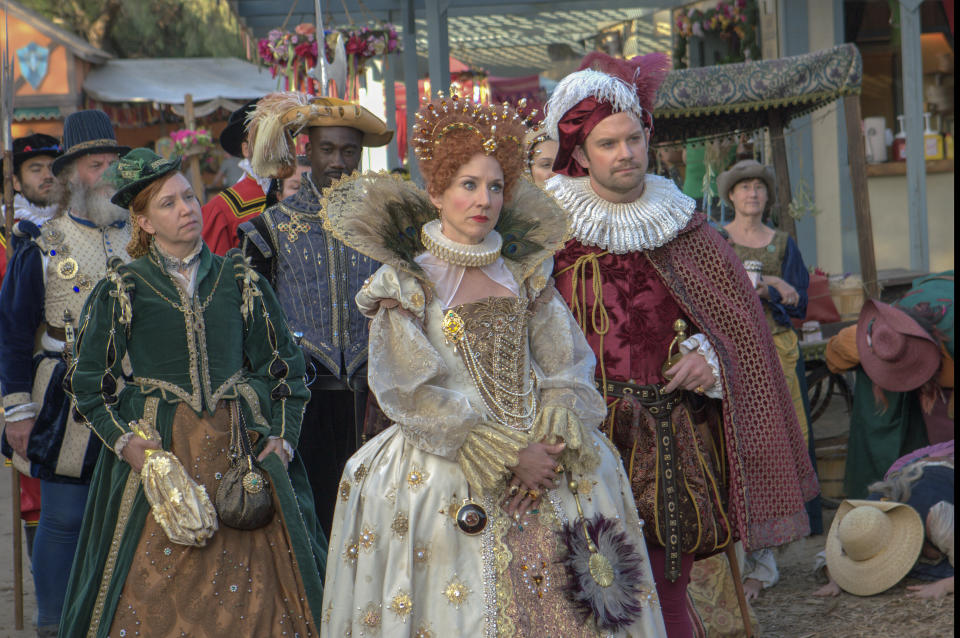 Rory O'Malley (right) stars in Lifetime's "American Princess" as Brian Dooley, a gay man who is better known as William Shakespeare at a New York&nbsp;Renaissance fair. (Photo: Lifetime )