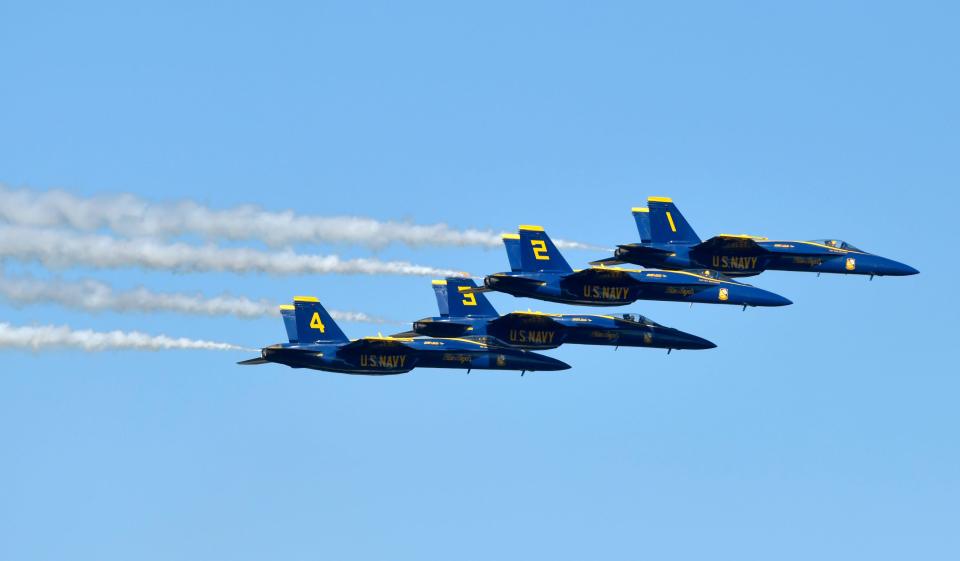 The Blue Angels return to the skies over Jacksonville Beach in October.