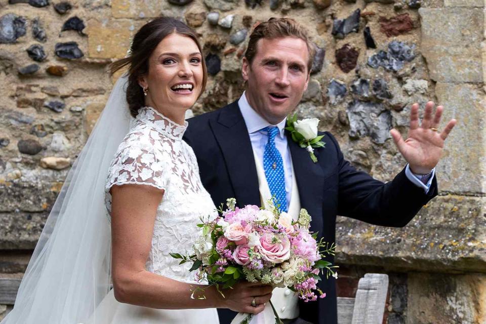 <p>TheImageDirect.com</p> Jack Mann and Isabella Clarke on their July 1 wedding day at St Peter