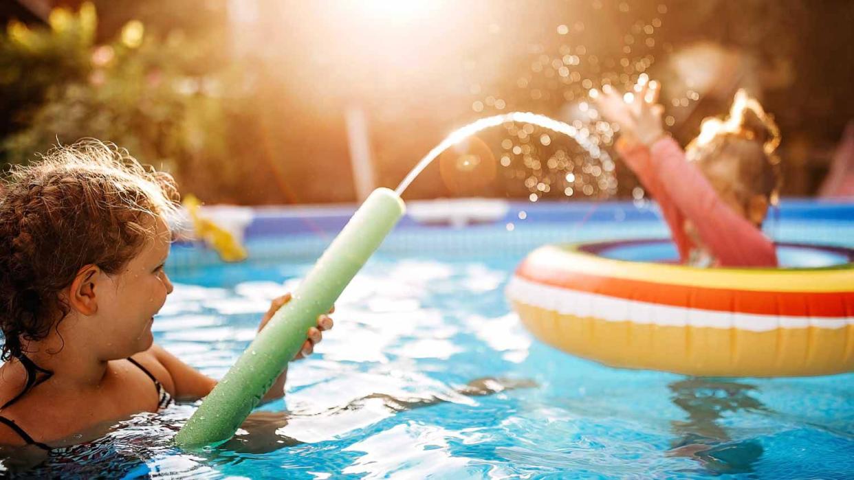 Kids playing in swimming pool