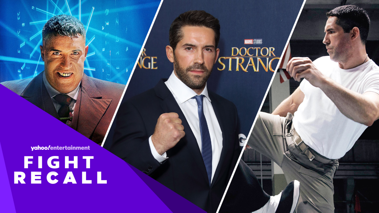 From l to r: Action star Scott Adkins in John Wick: Chapter 4, on the Doctor Strange red carpet and fighting Donnie Yen in Ip Man 4. (Photos: Courtesy Everett Collection/Getty Images)