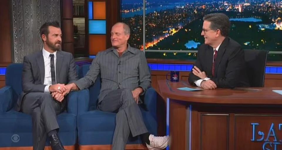 Harrelson confirmed his pal’s claim during an appearance on the Late Show with Stephen Colbert (CBS)