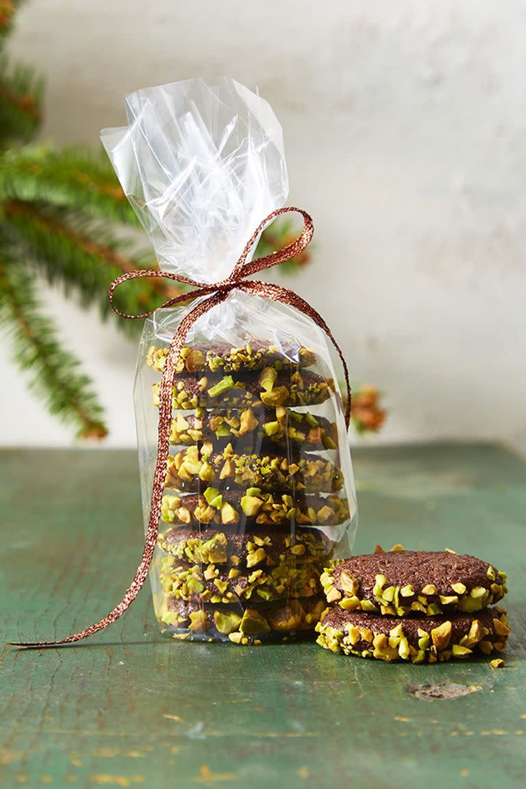 Slice and Bake Chocolate and Pistachio Cookies