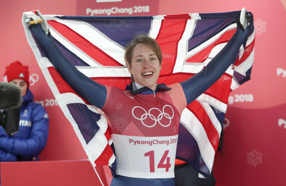 Lizzy Yarnold, of GB, claims gold in the skeleton