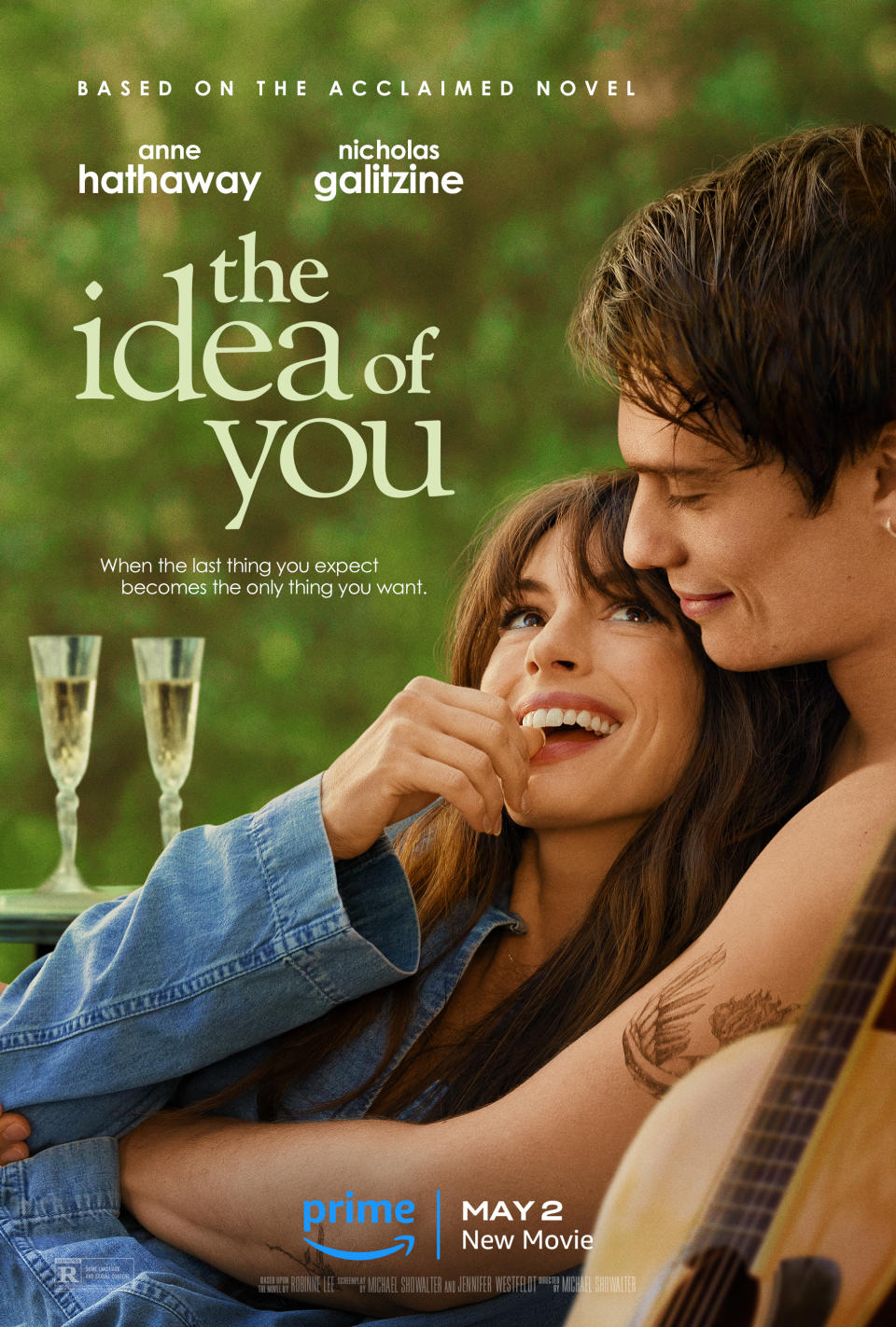 Movie poster for "The Idea of You" starring Anne Hathaway and Nicholas Galitzine, releasing May 2