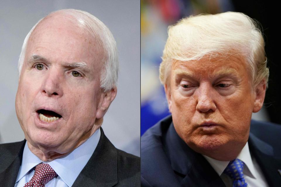 John McCain and Donald Trump