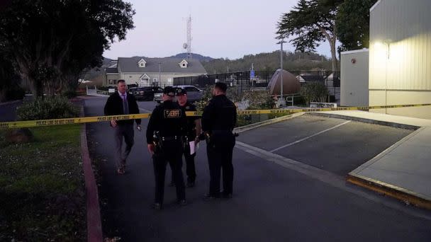 PHOTO: Police tape is placed near the scene of a shooting, Jan. 23, 2023, in Half Moon Bay, Calif. (Jeff Chiu/AP)