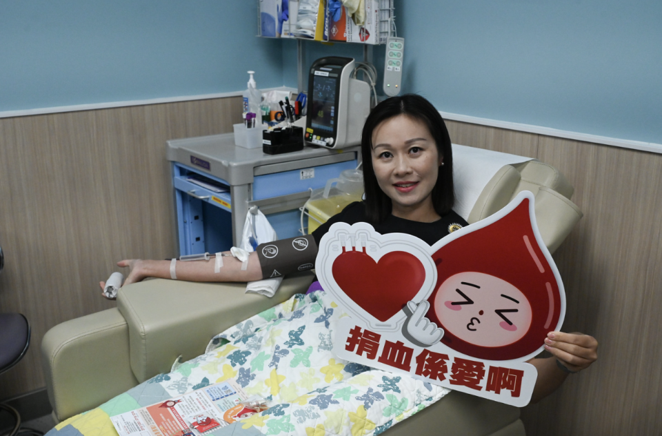 安小姐表示今日第一次捐血「感覺特別棒」