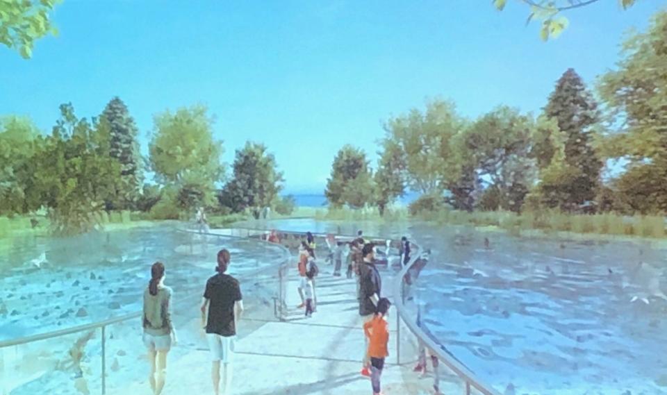 A scene from the vision presented via video Thursday by Brevard Zoo officials, who announced the  kickoff of a $100 million campaign centered on building a second campus, the Aquarium and Conservation Center, on the shore of the Banana River.