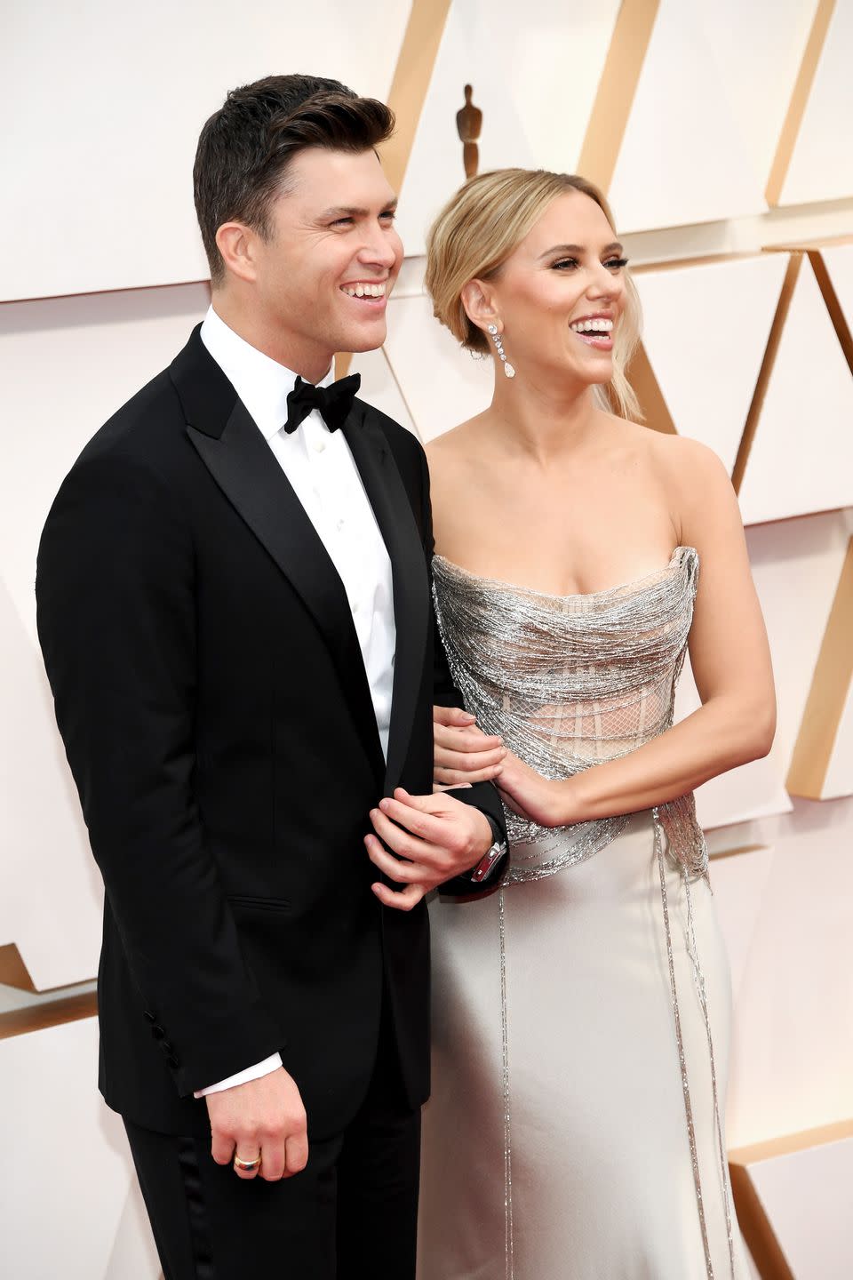 <p>The loved-up couple attended the <a href="https://www.elle.com/uk/life-and-culture/culture/a25990367/oscars-date-nominations-winners-red-carpet/" rel="nofollow noopener" target="_blank" data-ylk="slk:Oscars;elm:context_link;itc:0;sec:content-canvas" class="link ">Oscars </a>together in 2020, where the award-nominee wore a sculpted Oscar de la Renta gown for the ceremony, spliced with a sheer mesh panel and finished with figure-hugging draped trims. </p>