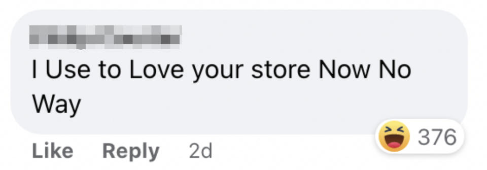 A person says "I used to love your store, now no way" with random words capitalized and others uncapitalized