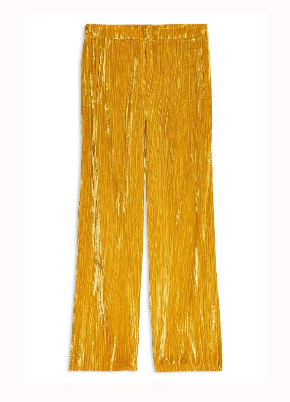 Topshop Crinkled Velvet Trousers